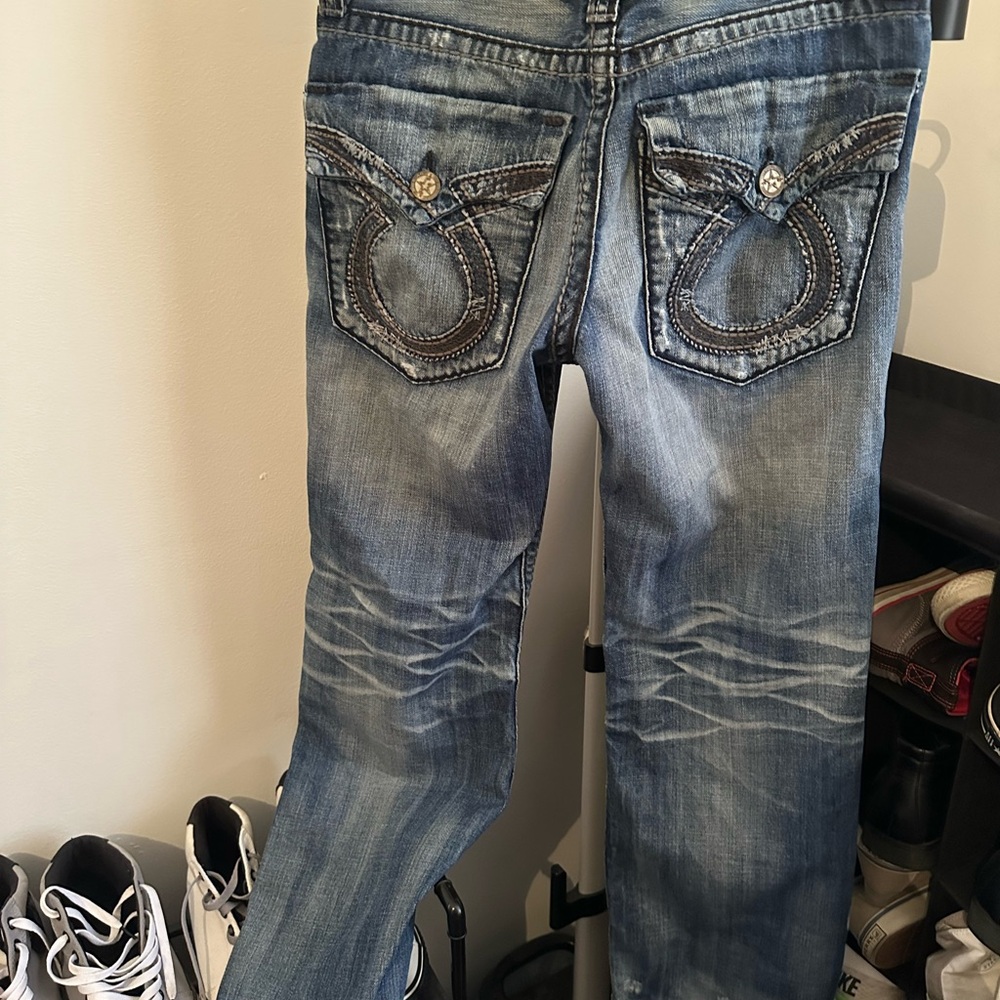 Big StarDistressed Blue Denim Jeans